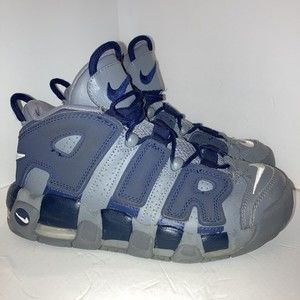 Nike Air Uptempo GS Grey Midnight Navy Blue 415082-009 Size 6.5Y Youth